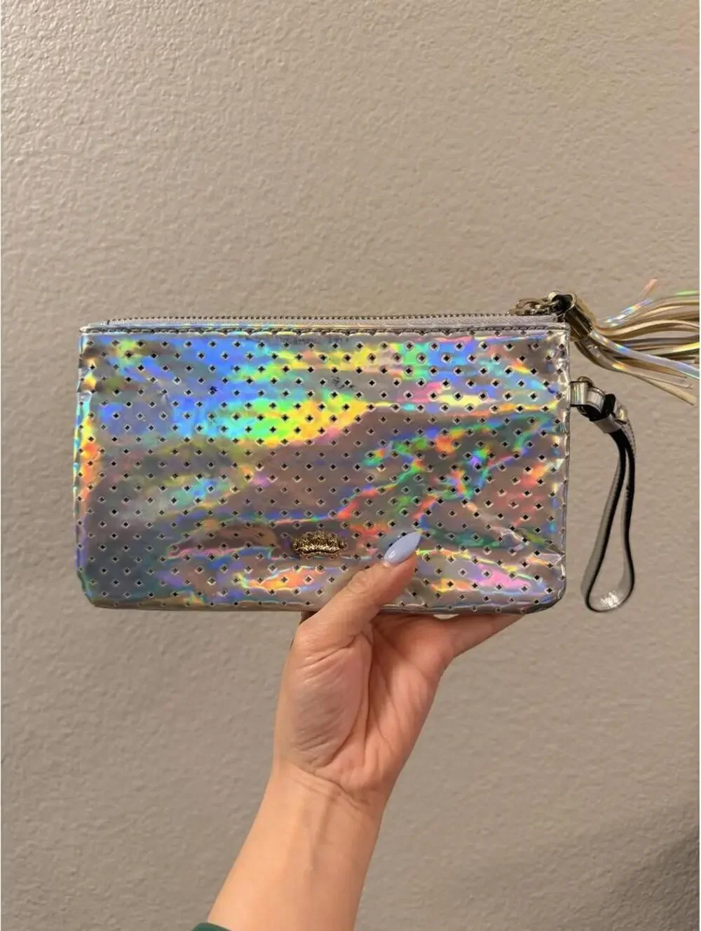 Juicy Couture Silver Holographic Wristlet
